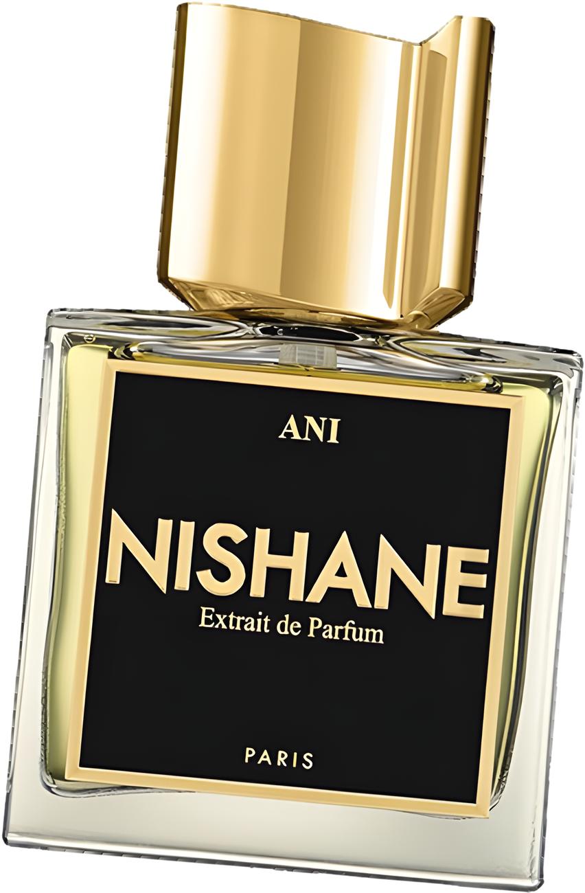 Frasco do perfume Nishane Ani, Extrait de Parfum, tampa dourada